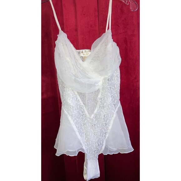 Rare Vintage Victoria's Secret Gold Label Sassy Tank High Bodysuit Chiffon Brida